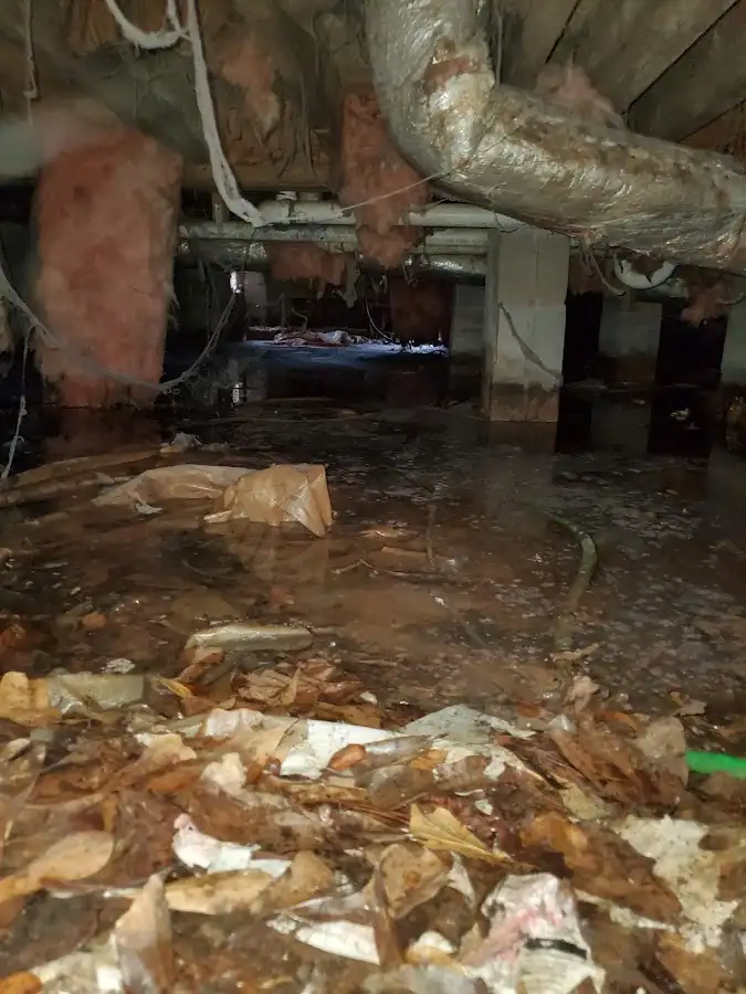 Crawl space flood assessment for Commercial Water Damage Restoration in Garrett